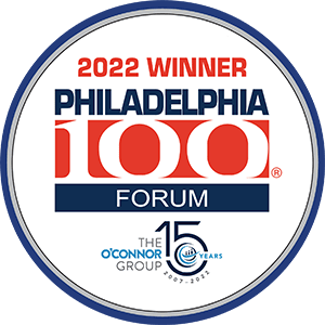 2022 winner Philadelphia 100 forum award badge