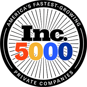 America's fastest growing private companies Inc. 500 award badge